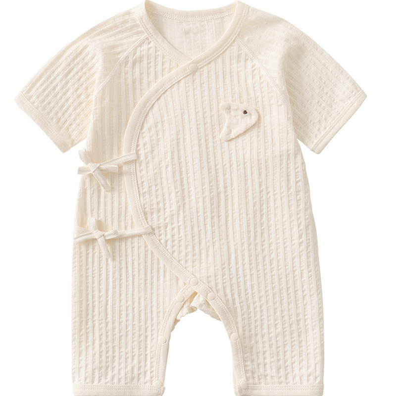 Baby overcoat verano de algodón delgado monje de manga corta ropa recién nacida ropa de verano bebé
