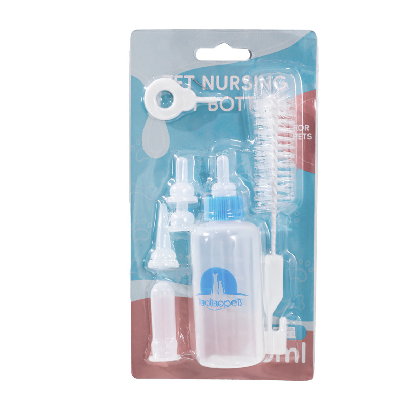 Colorido mini botella de alimentación para mascotas 60ml perro gato alimentador plástico botella de alimentación fuente de alimentación para mascotas suministros para perros