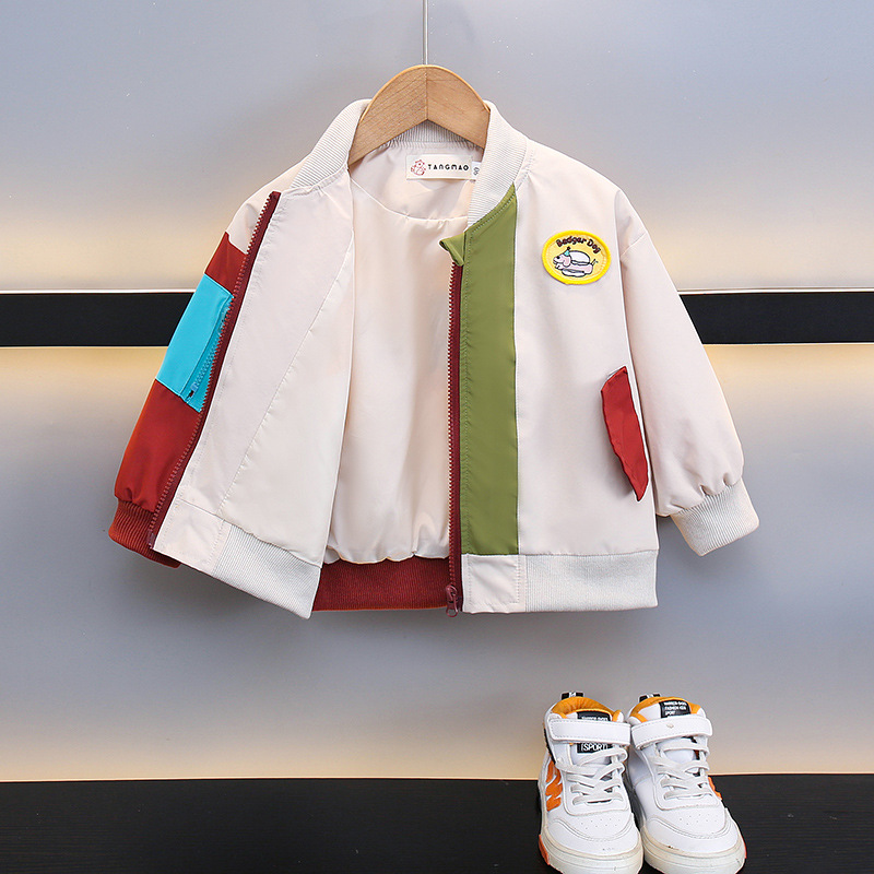 7707 ropa para niños pequeños y medianos nueva chaqueta de primavera y otoño para niños, ropa de béisbol, ropa de bebé de estilo occidental, chaqueta para niños afuera