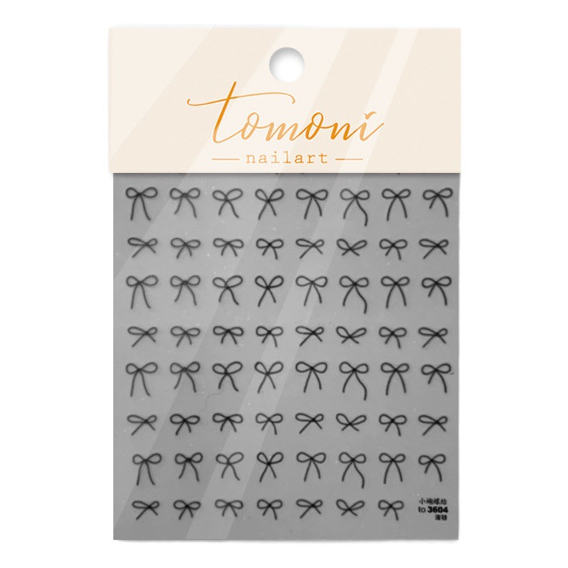 Tomoni fina dura uñas pegatinas populares de la vendimia de uñas pegatinas de fábrica al por mayor japonés de tres colores arco 3655
