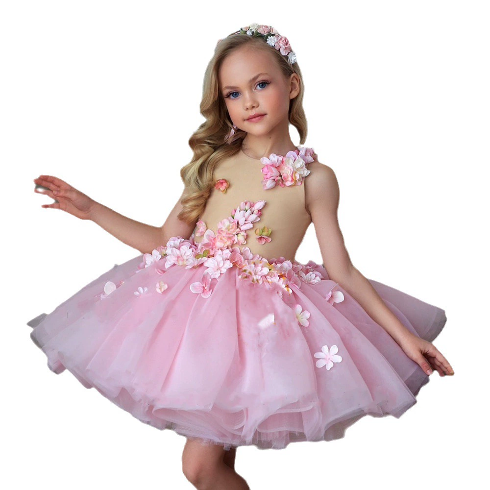 Small princess costume, fairy mannequin head, girl's skirt, piano performance costume, dress, tutu skirt