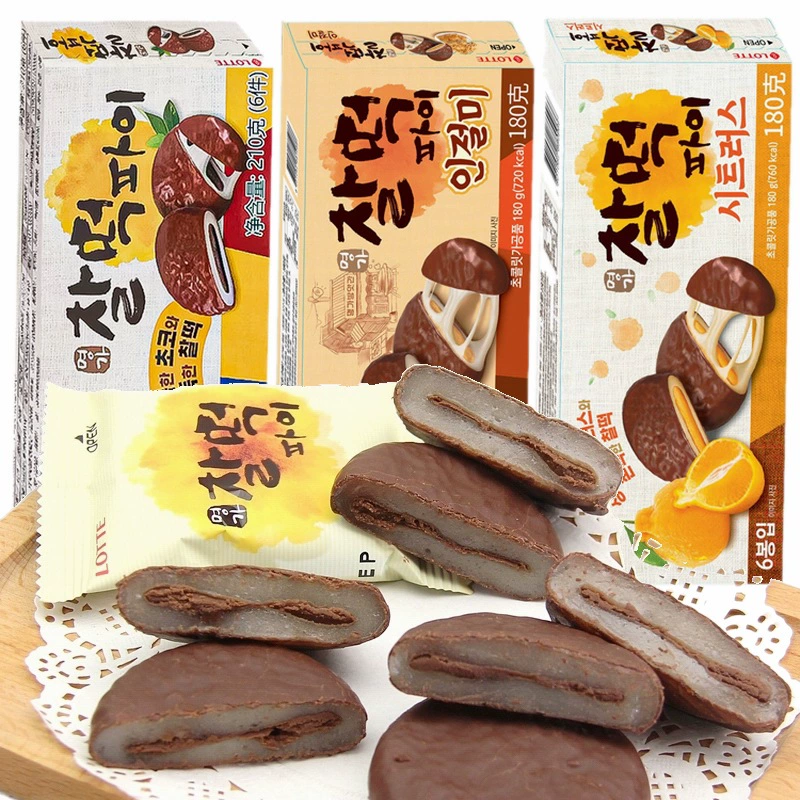 Южная Корея импортировала пирог Lotte с шоколадным сэндвич-пирогом Q клейкий кунжутный картофельный пирог с закусками Кондитерские сердца 210 г