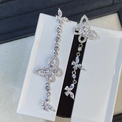 925純銀ピアス女性シンプル満ドリル欧米クロスボーダー流蘇金ins風高級感金メーカー直販卸売り