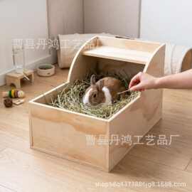 跨境木质兔子巢箱兔子窝动物栖身繁育庇护所兔子睡觉待产躲避窝