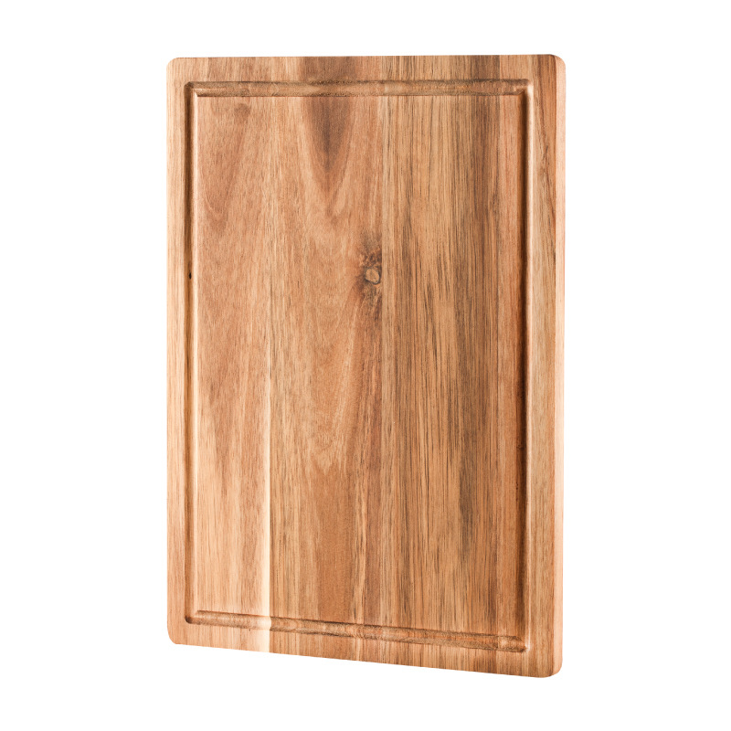 Tablero de corte de madera de acacia Tablero de queso de doble cara de madera maciza Cocina rectangular Tablero de corte para el hogar Tablero de corte de fruta Tablero de corte de madera