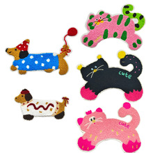 现货批发电脑绣花毛巾绣卡通猫狗布贴衣服箱包配饰辅料补丁贴diy