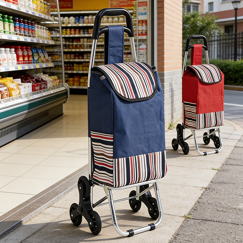 Carrito de compras portátil doméstico escalera pequeña carro de tracción de mercado de verduras de personas mayores carro de compras de verduras plegable carro de tracción ligero