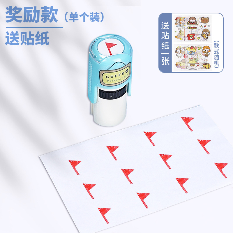 Sello de recompensa para niños Sello de enseñanza sensible a la luz Sello de maestros Comentarios de aliento Expresiones de pulgar Estrellas de texto Sello de tinta