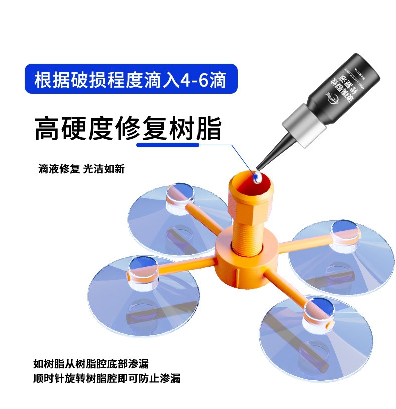 Suitable for car glass repair fluid, front windshield window crack, fissure, scratch repair glue restoration