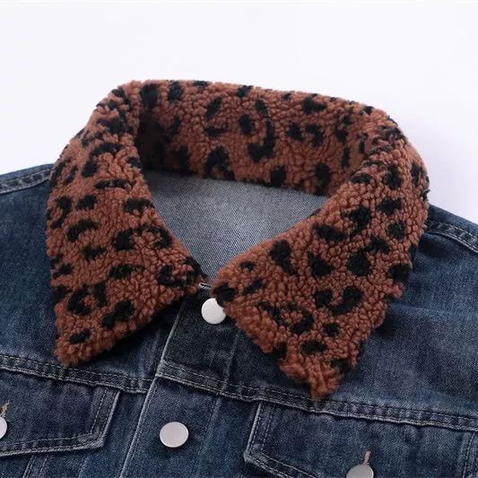 Кожаный шерстяной воротник