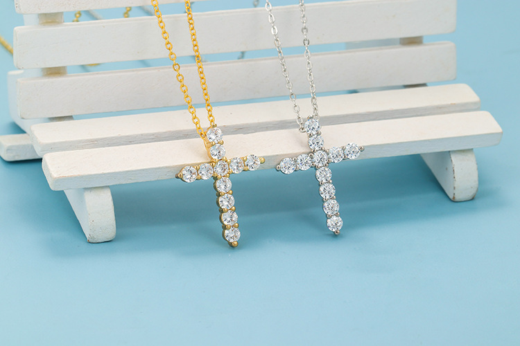 Wedding, Travel Occasion Fashion Cross Copper Zircon Necklace Wholesale