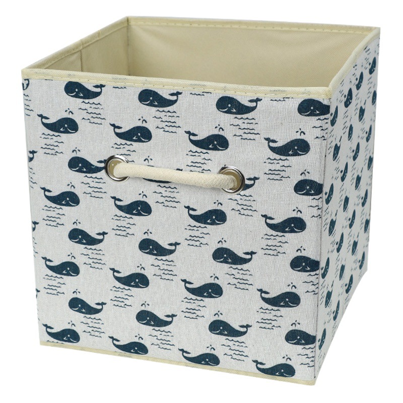 Caja de almacenamiento de tela de lino de algodón cubierta de tamaño pequeño grande caja de almacenamiento de ropa interior caja de almacenamiento de ropa no tejida