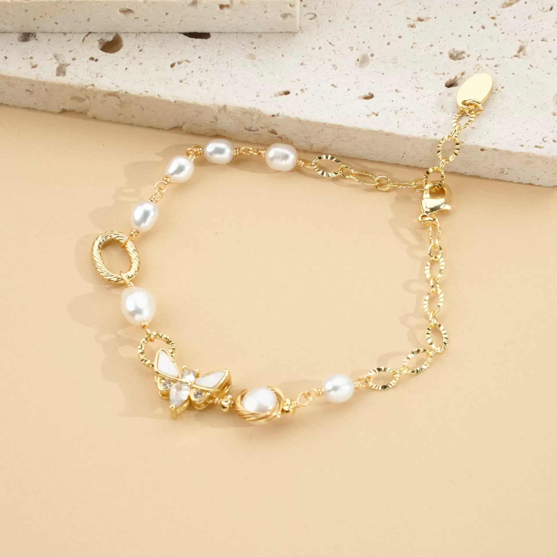 源头工厂天然珍珠贝壳绿松石手链手饰防水防敏饰品跨境批发爆款