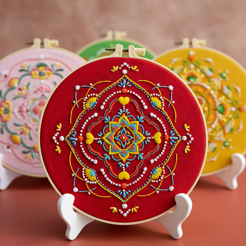 Mandala Bordado Diy Hecho a mano Material de bordado tridimensional europeo Paquete de ropa Bordado Su Bordado Meditación