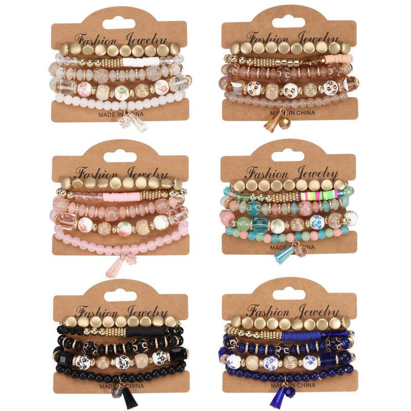 Bohemian crystal pendant bracelet European and American elastic multi-layer bracelet wholesale new jewelry wholesale Bohemian crystal pendant bracelet European and American elastic multi-layer bracelet wholesale new jewelry wholesale