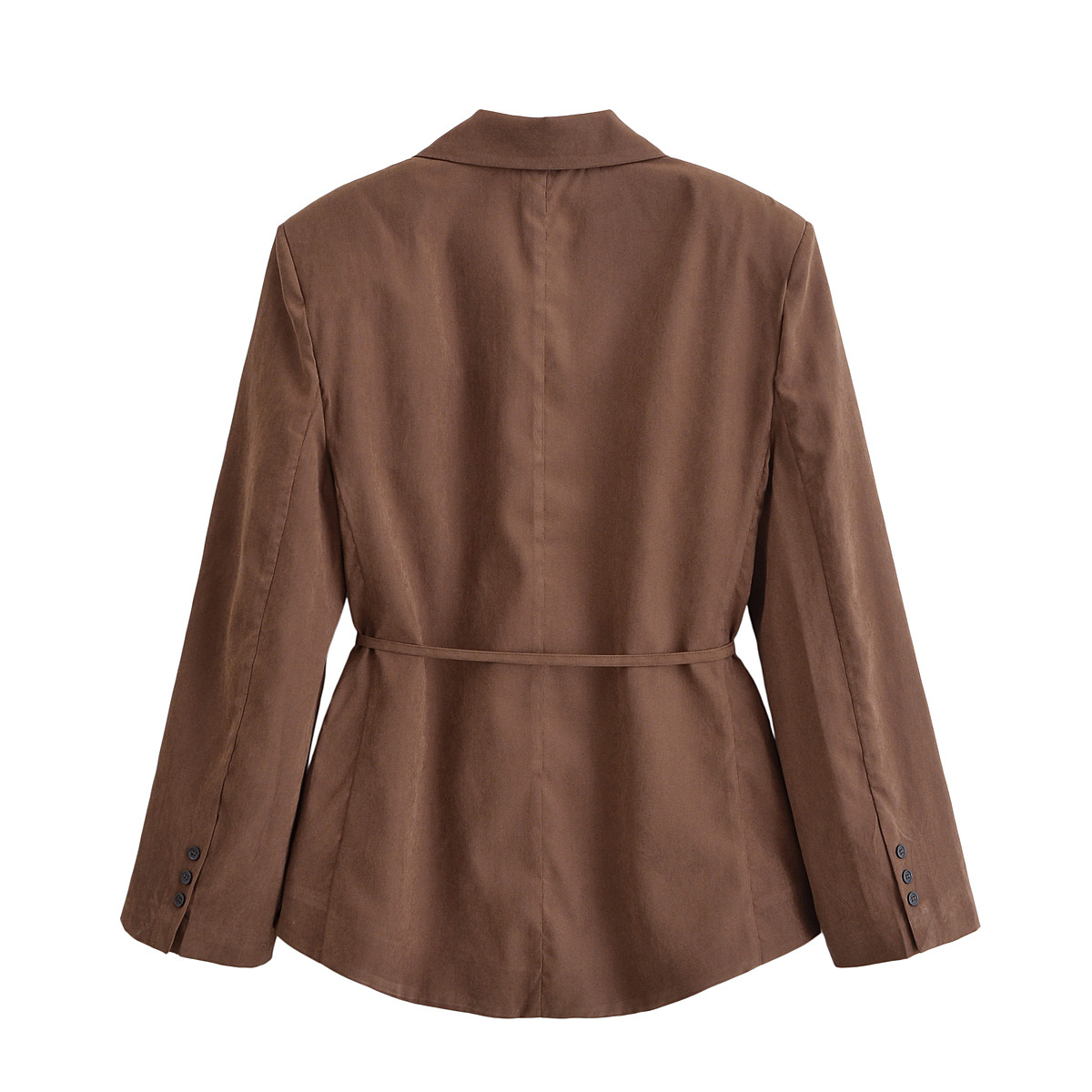 Ensemble tailleur d'été décontracté GraceChic Za pour femme, style européen et américain, coupe cintrée, blazer avec ceinture et mini-short à cravate._voghion.com