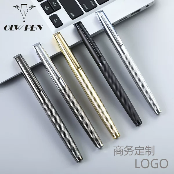 In Stock New Carved Pen body Signature Pen high-end European and American Foreign Trade metal pen Enterprise LOGO business gift pen