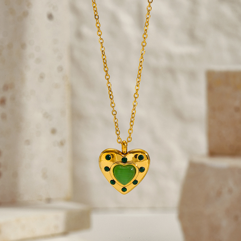 8g Weight Lobster Trigger Clasp Closure Clasp Closure Type 304 Stainless Steel Pendant Material Pendant Necklace Classification 304 Stainless Steel Chain Material Singapore chain, cable chain Chain Type 1 Piece Quantity Casual, Daily Occasion 304 Stainless Steel Material Heart Shape Pattern All Seasons Season Women's Gender Plating Design Elegant, Vintage Style Style Wholesale Jewelry Elegant Vintage Style Heart Shape 304 Stainless Steel Plating Singapore Chain Cable Chain Pendant Necklace 12