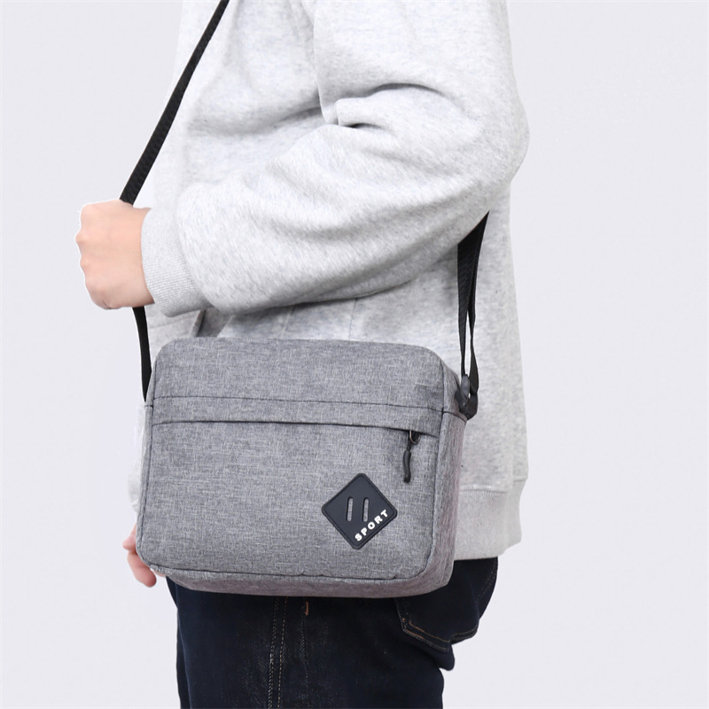 Cross-Border Crossbody Bag New Lightweight Oxford Cloth Business Commuting Casual Men's Bag Fashionable Simple Horizontal and Vertical Shoulder Bag