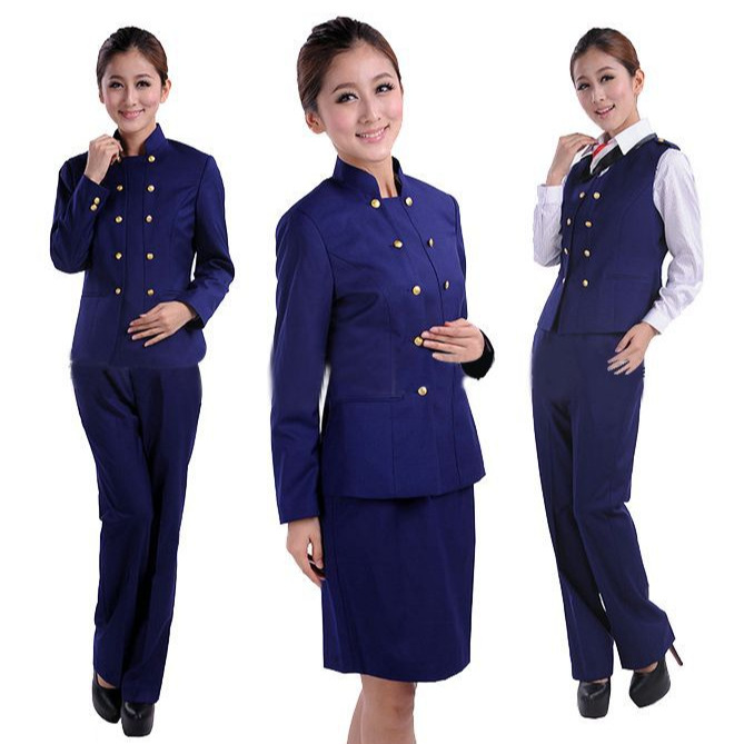 Factory supply stewardess uniform professional suit sales front desk cashier clothing hotel work clothes spring autumn winter uniform