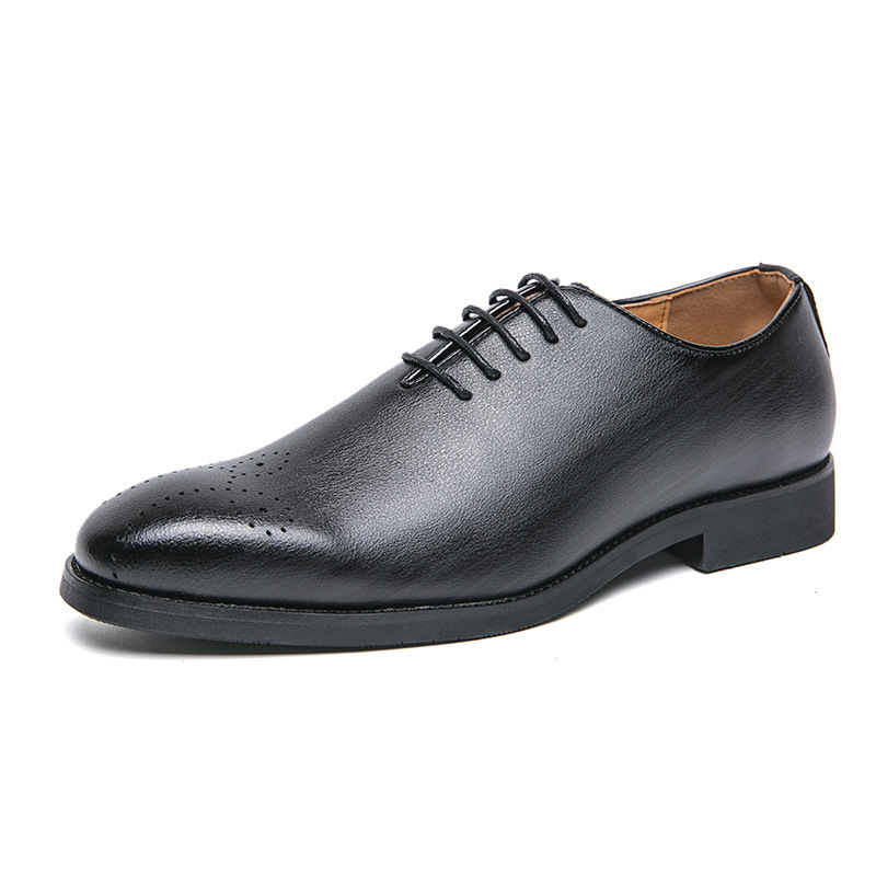 Zapatos de cuero a rayas de sasafrás de gran tamaño transfronterizos para hombre 38-47 talla Brock ropa formal de negocios zapatos de cuero de moda para hombre británico