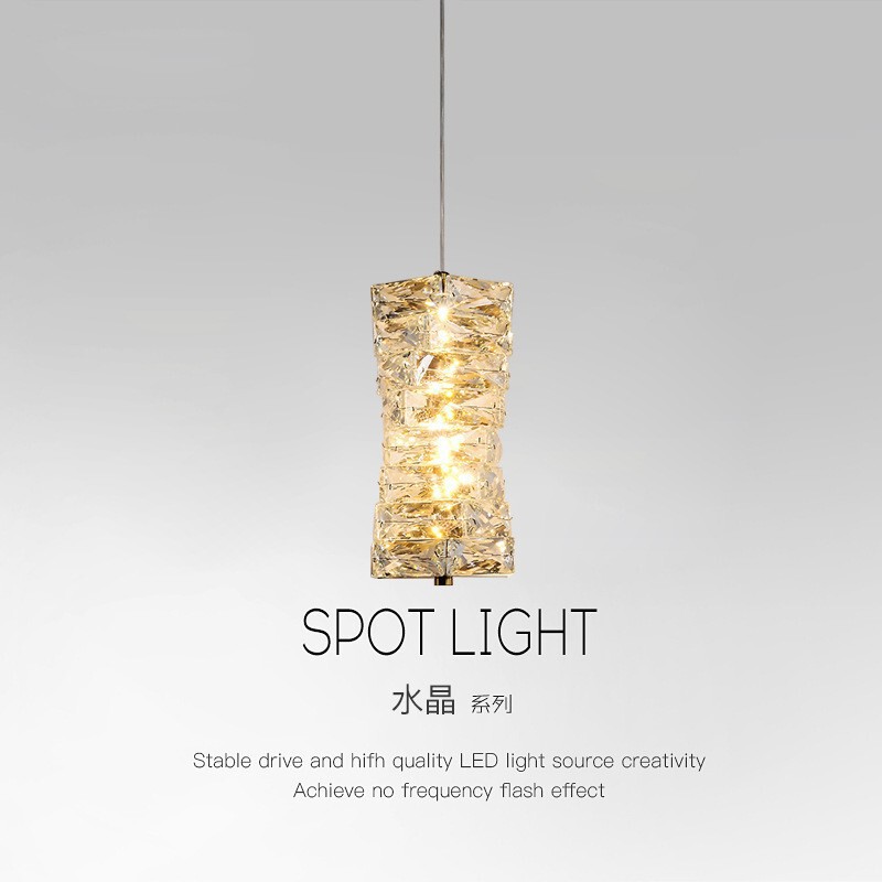 Light Luxury Crystal Single-Head Small Chandelier Modern Simple Creative Fashion Bedroom Bar Entrance Creative Designer Chandelier