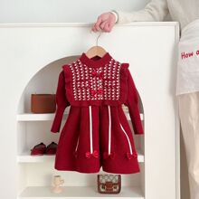 女童毛衣裙童装针织长裙2023秋冬新款小女孩洋气时尚加绒加厚新款