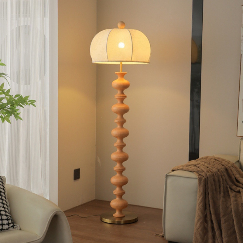 Elegant and Chic French Style Nanyang Sofa Log Style Floor Lamp Unique Fabric Atmosphere Lamp American Style Fishing Lamp