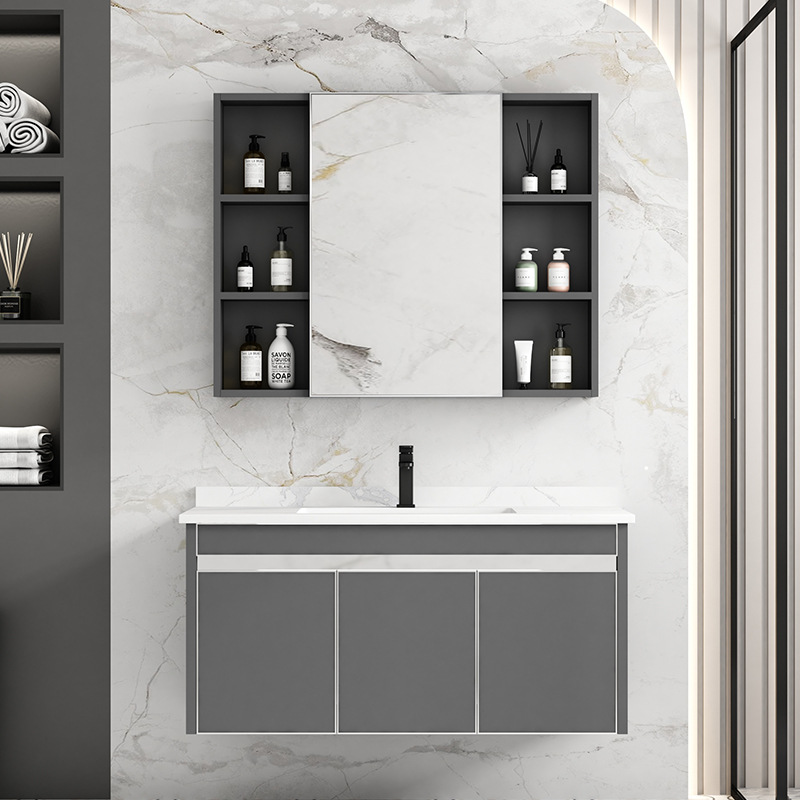 Acero inoxidable panal de panal gabinete de baño gabinete combinado lavabo de cerámica integral lavabo de mano