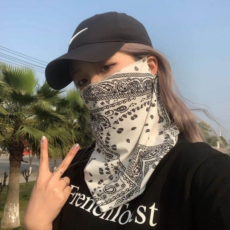 Máscaras solares para hombres y mujeres cuello colgando de hielo protector de orejas máscaras solares de verano manga flor de anacaju ciclismo toallas de moda