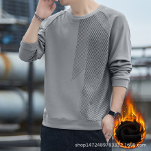 2025新款重磅空气层 圆领卫衣男士冬季新款辑明线复古上衣男