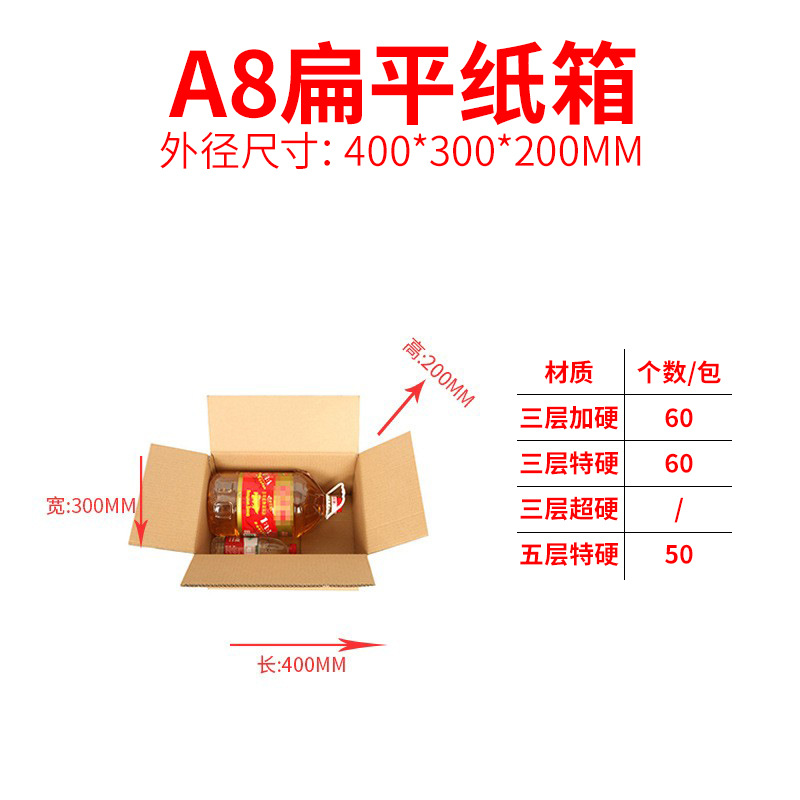 Caja de cartón rectangular de gran venta con apertura amplia, cartón de embalaje exprés extra duro de 3 y 5 capas, caja de transferencia logística corrugada