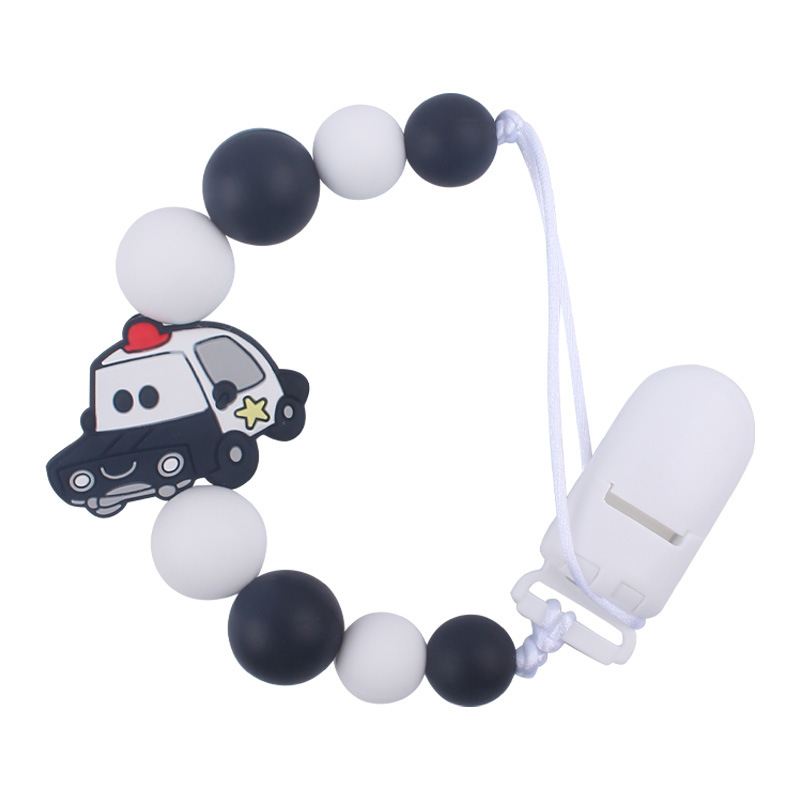 Nuevo bebé de dibujos animados animal pequeño mordedor creativo DIY lindo silicona mordedura molar Cadena de pezón cadena anti-caída