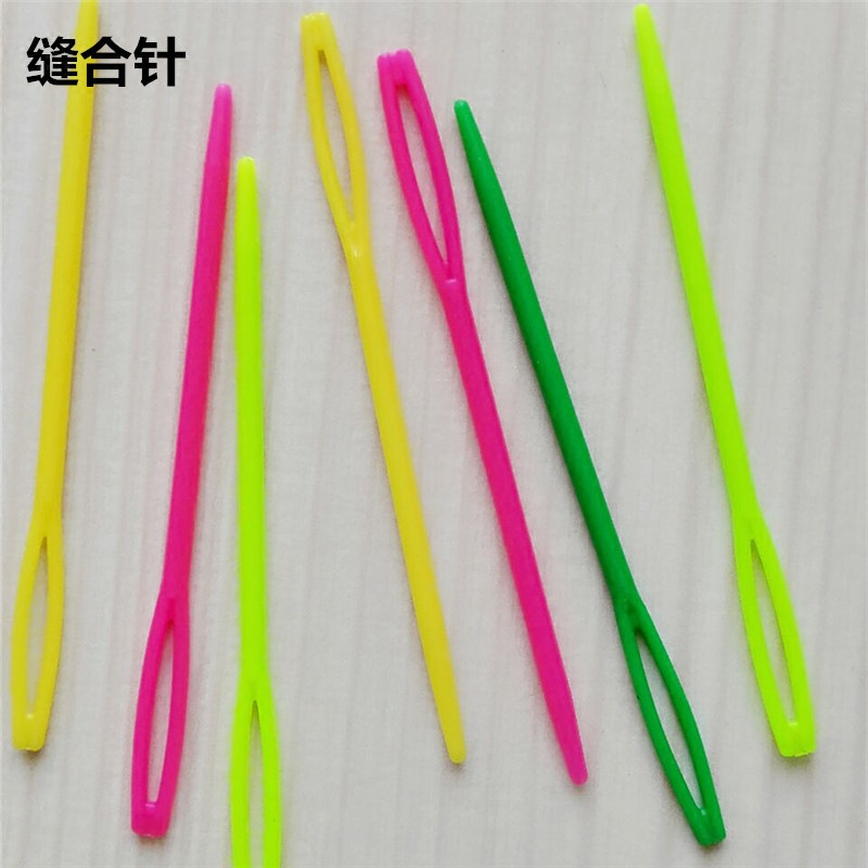 plastic suture needle knitting tool plastic sewing needle large hole safety stitch crochet diy material bag