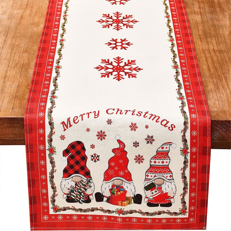Transfronteriza nuevo corredor de mesa de Navidad decoración de vacaciones mesa de comedor ropa impresa mantel de Navidad atmósfera decoraciones de Navidad