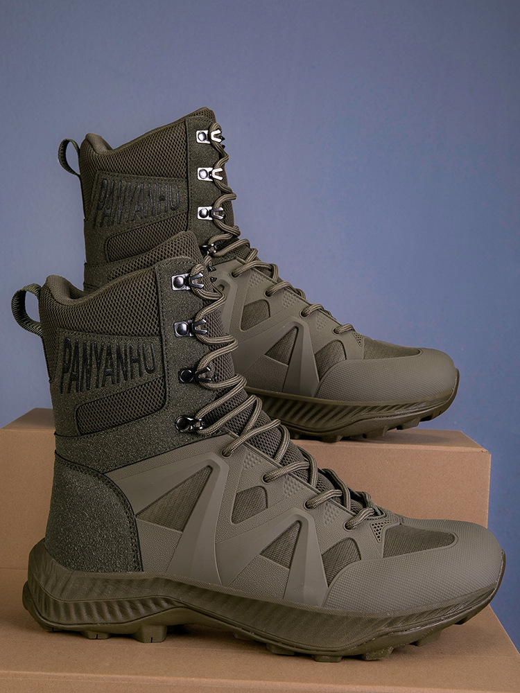 2024 botas militares de caña alta de gran tamaño transfronterizas, zapatos de senderismo para hombres, tipos de trabajo, armas, tácticas, botas de combate, fabricantes de botas de herramientas del desierto