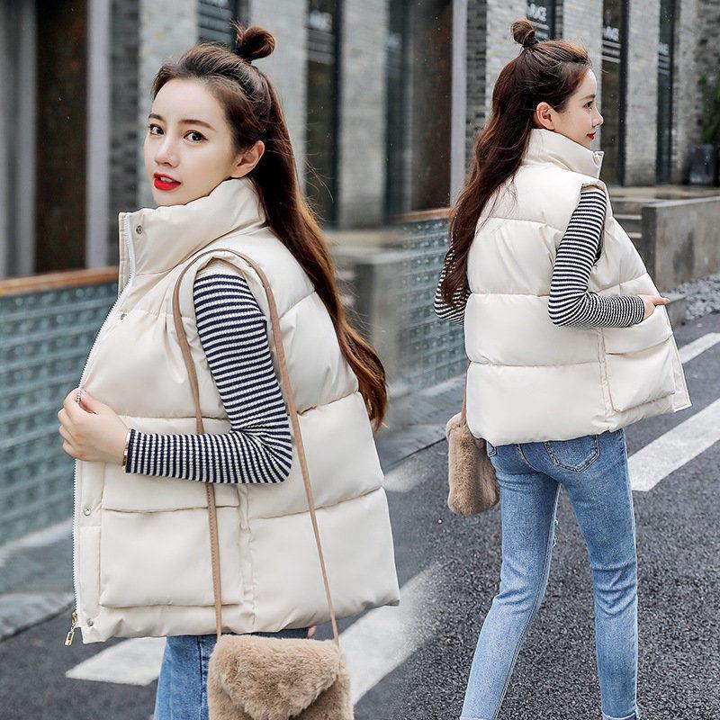Chaleco Corto de Plumón y Algodón para Mujer, Otoño/Invierno 2025, Estilo Coreano, Chaqueta Holgada, Chaleco Versátil, Estilo Moderno