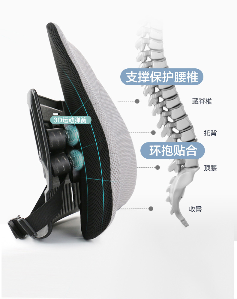 Office Lumbar Support Seat Cushion Waist Pillow Sedentary Artifact Ergonomic Lumbar Support Car Back Cushion
