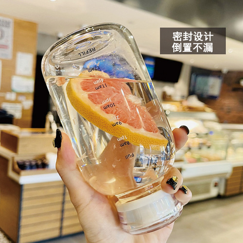 T9J5 wholesale time scale glass water cup for women high temperature resistant large capacity high borosilicate straw glass belly cup