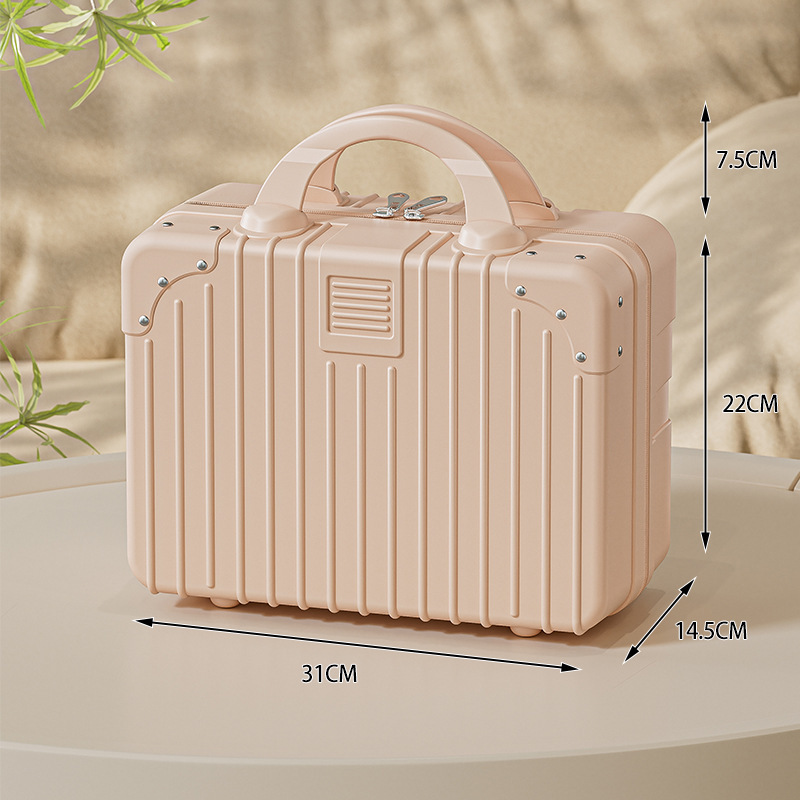 レトロスーツケース小さなスーツケース女性の化粧ケース 14inch お土産小型軽量ミニ旅行収納ボックス|undefined