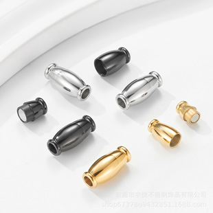 Hot Selling Stainless Steel Jewelry Accessories Glossy Magnet Buckle DIY Leather Rope Bracelet Connecting Buckle Jewelry Buckle Wholesale