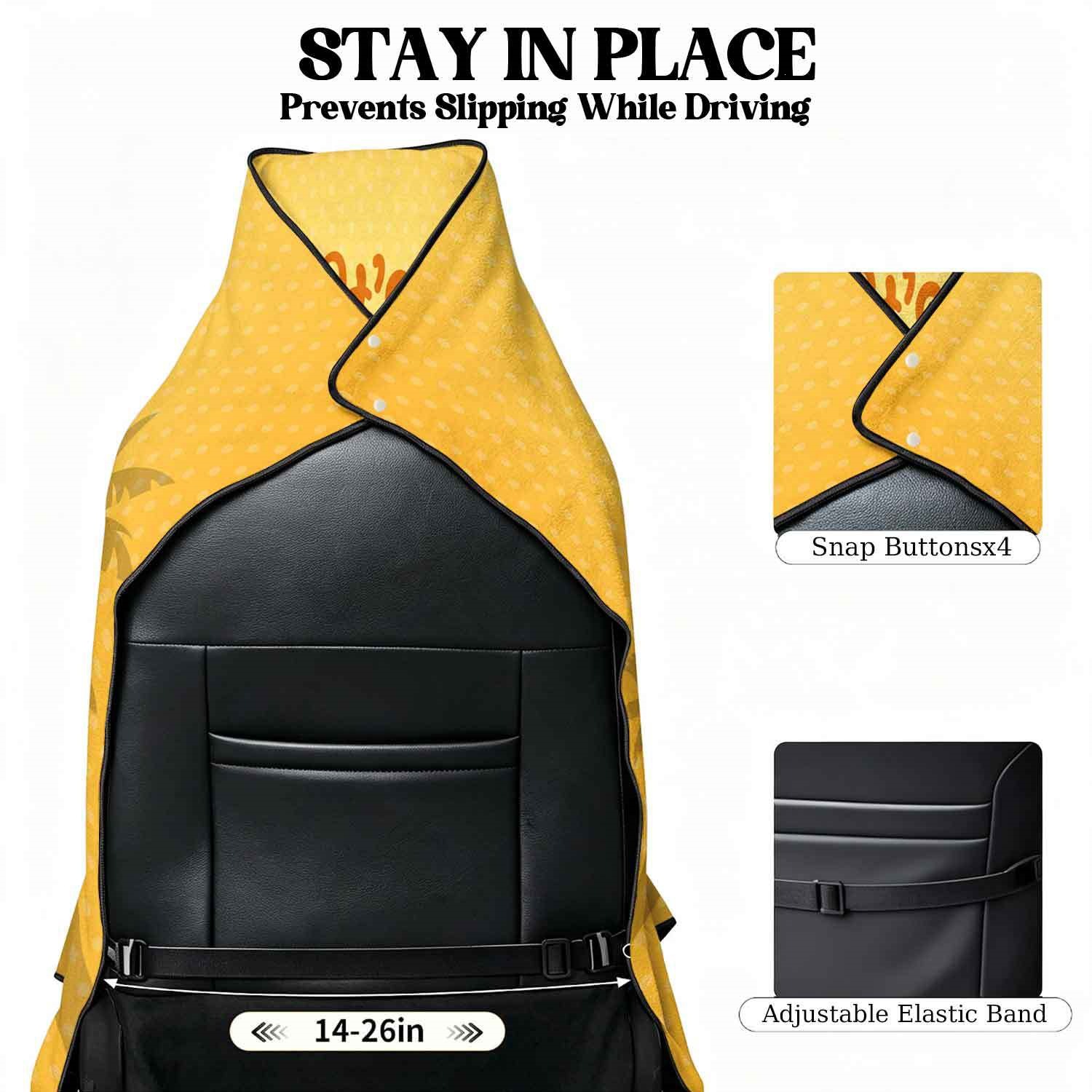 Summer bath towel and car seat cover 2-in-1, ultra-fine fiber outdoor beach and car dual-use universal seat cushion