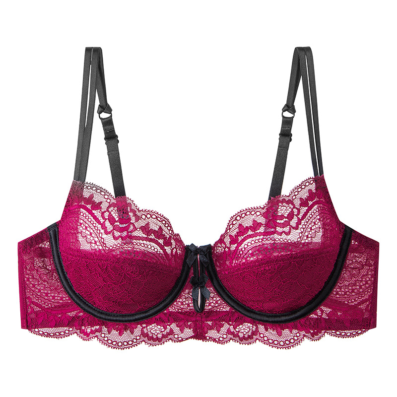 Ropa interior de encaje sexy europea y americana, estilo fino de verano, sujetador de deseo puro transpirable