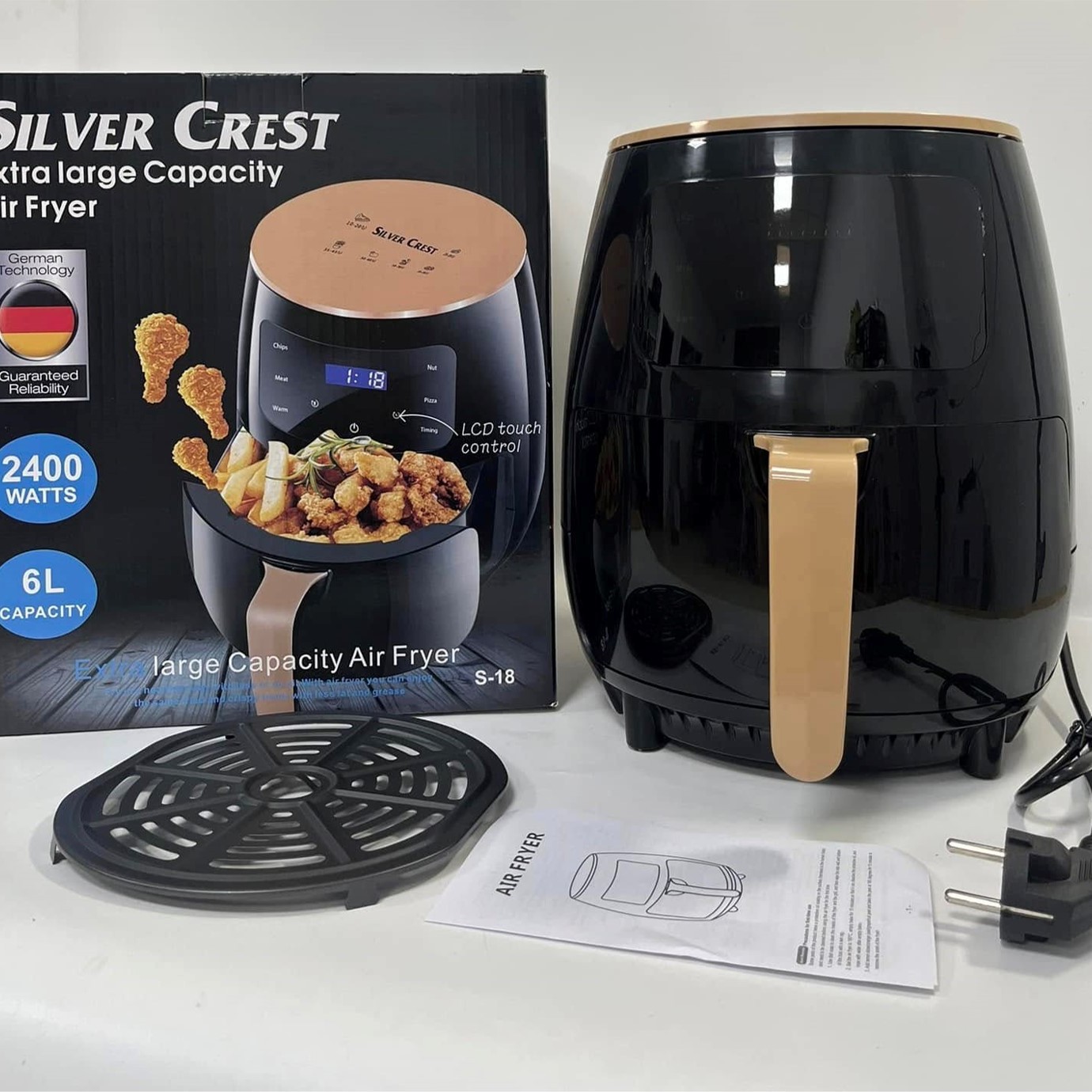 Cross-Border Air Fryer Smart Air Fryer Household 6L Large Capacity Smart Touch Screen Electric Fryer French Fries Machine