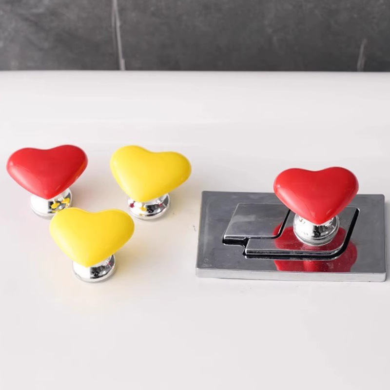 Love Toilet Button Toilet Press Heart-Shaped Manicure Tank Twisted Long Nail Auxiliary Toilet Button