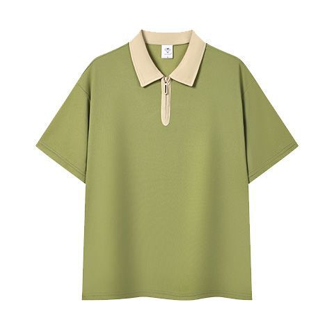 Northern Territory Wolf Milk Tea Shop Polo Shirt T-Shirt with Logo Printed on It, Catering and Coffee Waiter Work Uniform Short-Sleeved Workwear