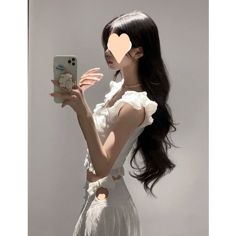 Женский костюм лето 2025, новый стиль, чистый дизайн, короткий топ для горячих девушек