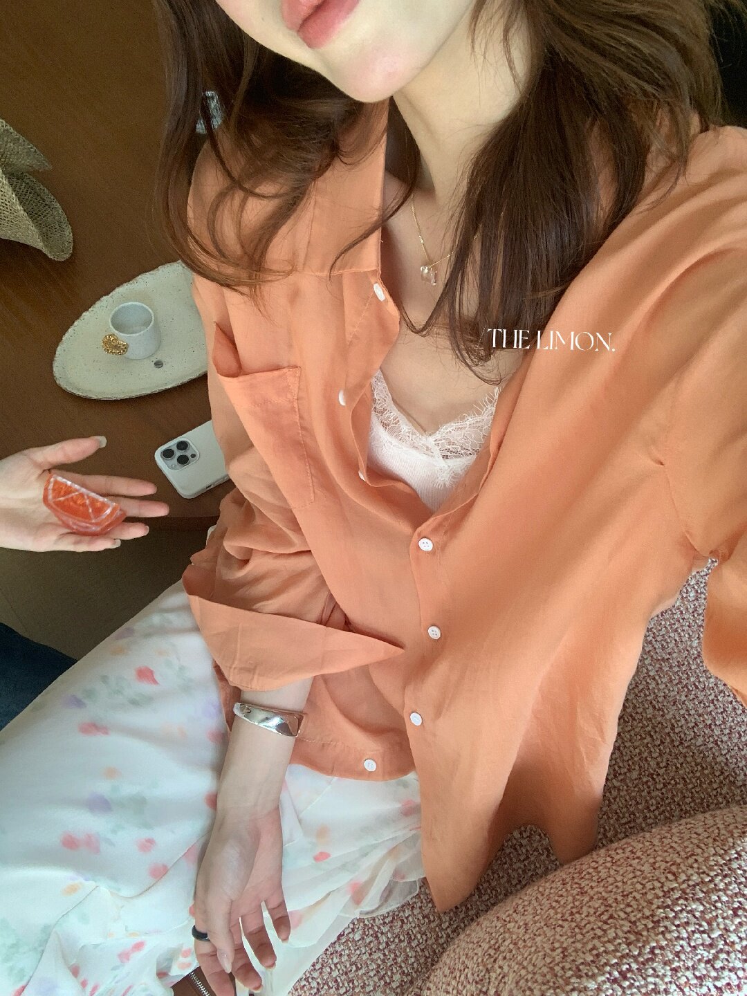 Áo sơ mi nữ tay dài chất liệu tencel phong cách lười biếng ấm áp — Vàng nhạt, xanh lam, Xanh lá cây nhạtcolor, màu hồng chi tiết 31