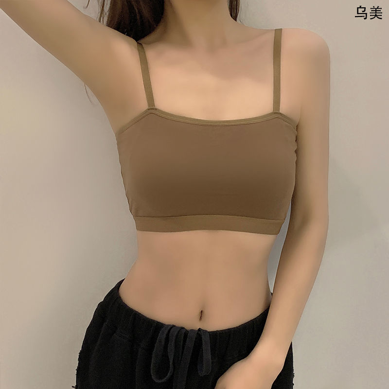 Sweet style camisole pure cotton sexy underwear women's anti-drooping push-up tube top wireless one-piece bra