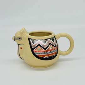 美式立体沙漠骆驼造型马克杯 可爱羊驼陶瓷杯  动物世界咖啡杯